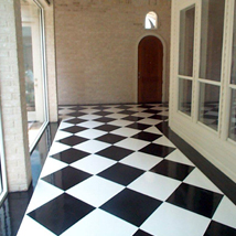 Black and White Solid Epoxy Custom Floor