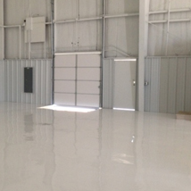 Solid White Epoxy hanger flooring