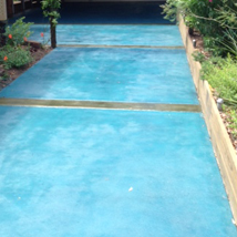 Exterior Stained Concrete Aqua Blue/Green